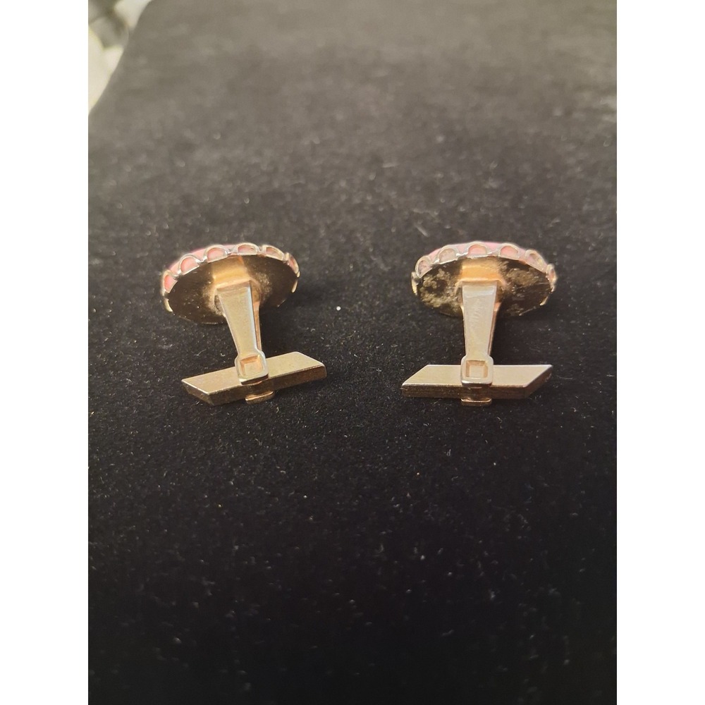 Vtg. Rhodonite Cuff Links - Picture 3 of 5